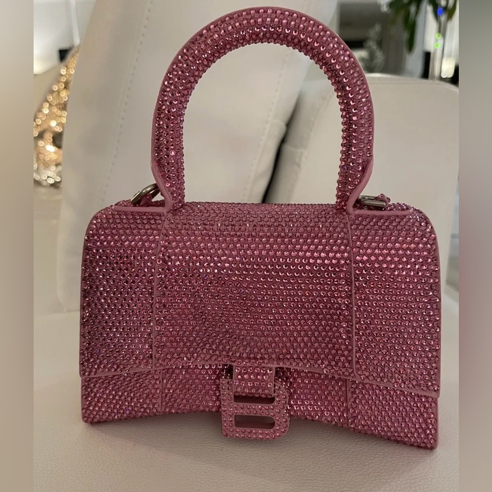NEW BEAUTIFUL WOMEN'S HOURGLASS XS HANDBAG RHINESTONES PINK